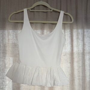 Elegant White Peplum Top